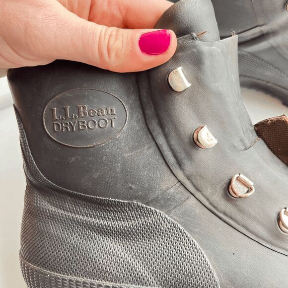 Vintage L.L. Bean DryBoot Rubber Hiking Boots Sz 9 Waterproof Workwear - Picture 11 of 11